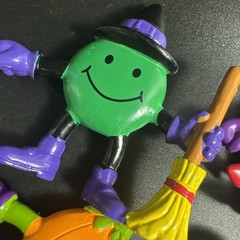 10 Pieces Smiley Face PVC Figures Mummy Dracula Pumpkin Devil Witch Halloween