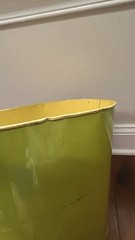 Vintage 1966 Batman & Robin Metal Trash Can Waste lithograph Cheinco 11.5″ Wear