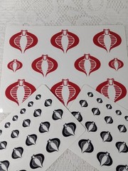 Cobra Sticker Sheet Combo 3 Pack Sale, 1 Black,1 White,1 Large Red. Peel & Stick
