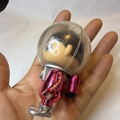 Pink Astronaut Plastic Figure w/ Clear Helmet & Jetpack, Silver/Beige/Black