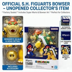 S.H.Figuarts Super Mario Bowser Action Figure, Multicolor Plastic