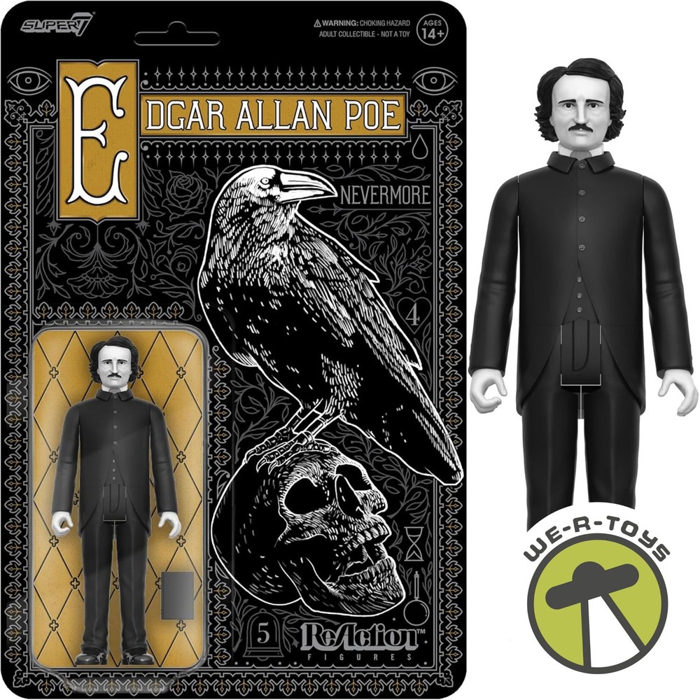 Edgar Allan Poe Grayscale 3.75″ Edgar Allan Poe Action Figure Super 7