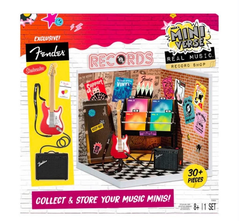-Mga Miniverse Real Music Record Shop With Exclusive Fender-In Hand
