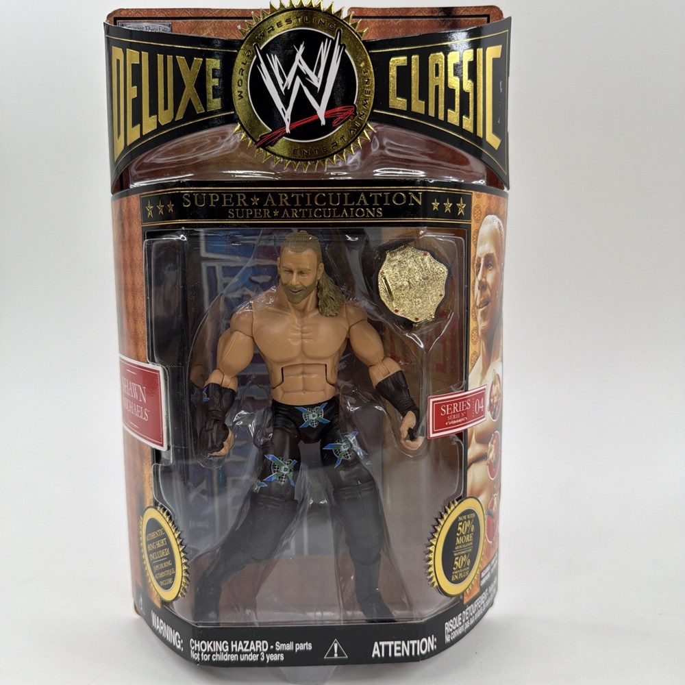 WWE Jakks Pacific Shawn Michaels Deluxe Classic Series 4 Action Figure Belt Toy