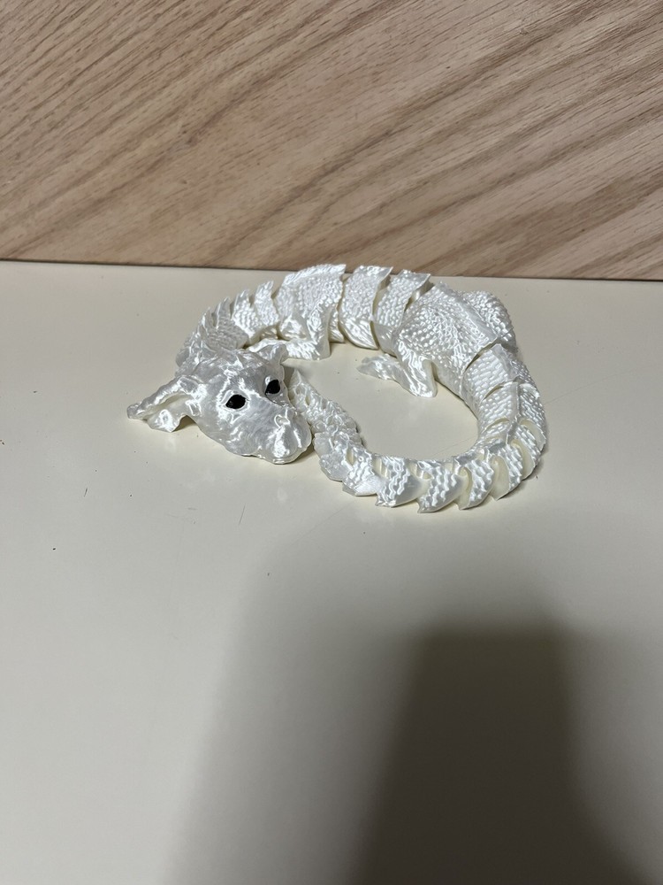 17″ Falkor Articulated 3D Printed From The Neverending Story. Silk White