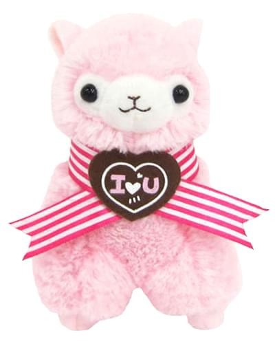 Llama Sweet Heart Alpaca 12″ Plush Pink