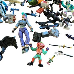 Fortnite tower play set action figures, accessories and weapons lot