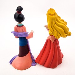 Disney princess Dolls Figures Lot Of 6 Pvc Plastic Cake Topper Dolls Belle Mulan