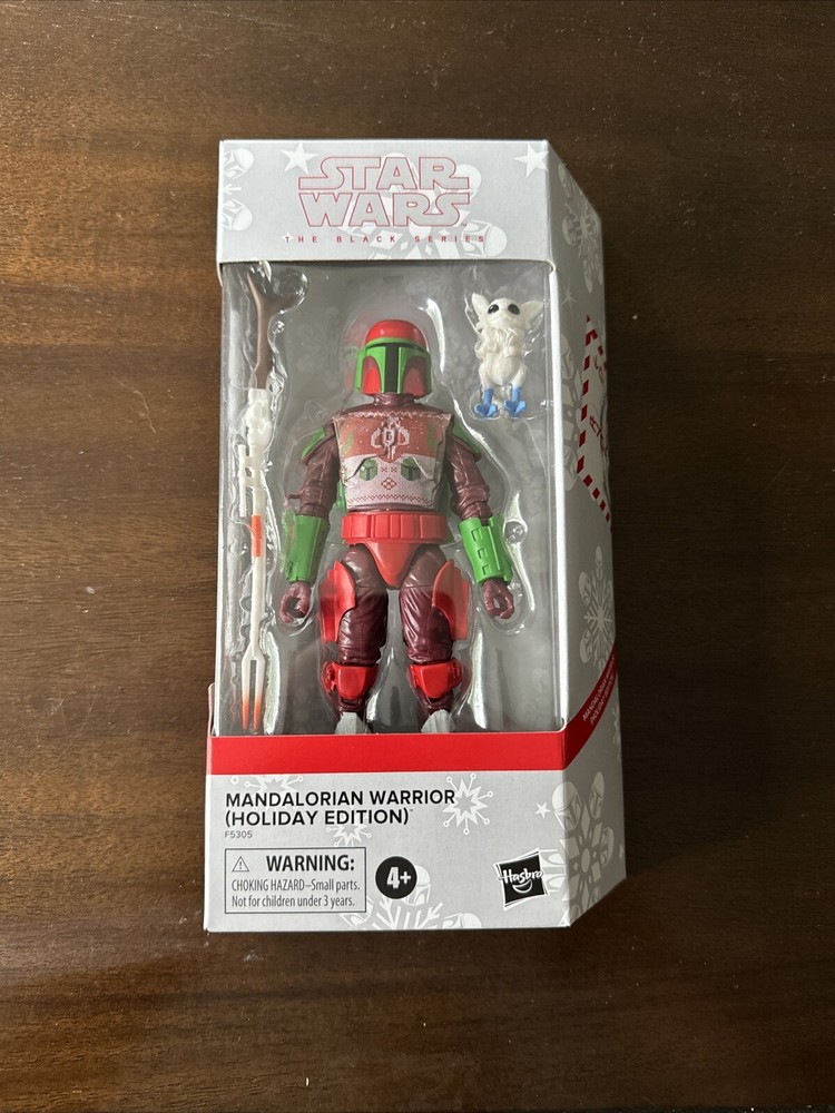 Star Wars Hasbro Black Series Action Figure Mandalorian Warrior Holiday Edition