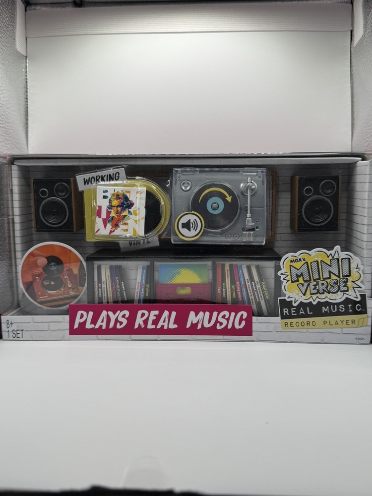 MGA’s Miniverse Real Music Record Player Mini Collectibles Mini Playable Record