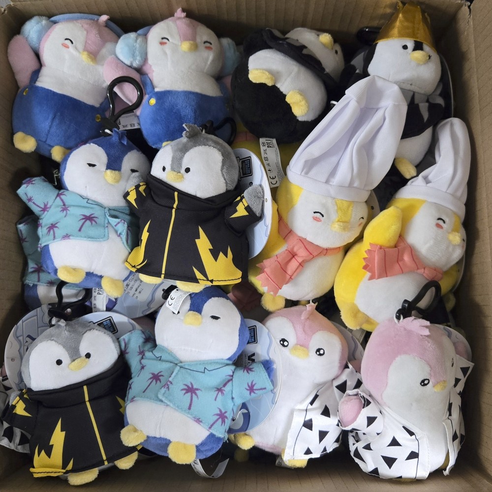 Pudgy Penguins Plush Dangler Clip On – Lot of 72 Clips : SIX (6) VARIETIES!