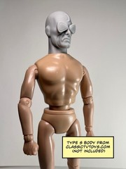 12 AM Man Custom Action Figure Head 1:9 or 1:6 Mego