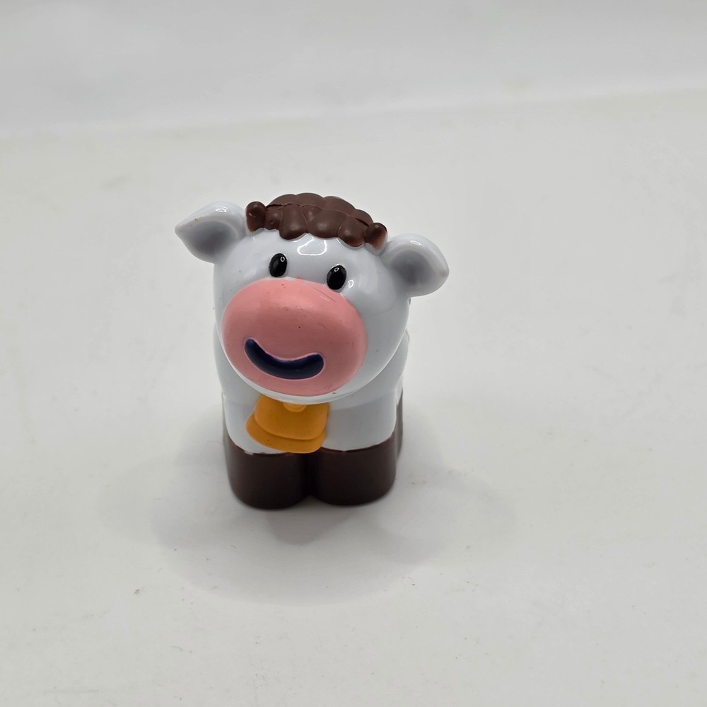 Cow Figure Kids One Size White Brown Spotted Farm Animal Replacement Toy
