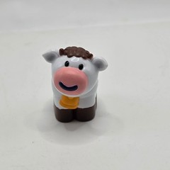 Cow Figure Kids One Size White Brown Spotted Farm Animal Replacement Toy