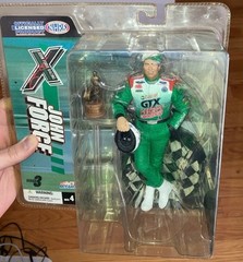 McFarlane 3 Figure John Force NHRA Drag Racing Nascar Green & White Rare Htf