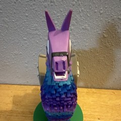 Fortnite Loot Llama Figure Plastic Purple Blue Green Gray w/ Display Stand