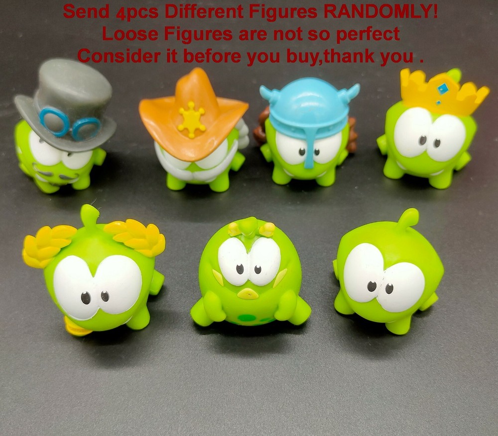 SEND RANDOM 4pcs Cartoon Game CUT THE ROPE OM NOM Frog 5CM Figure Collection Toy