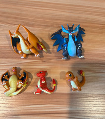 POKEMON TOMY MEGA CHARIZARD X & Y, CHARIZARD, CHARMELEON, AND CHARMANDER used