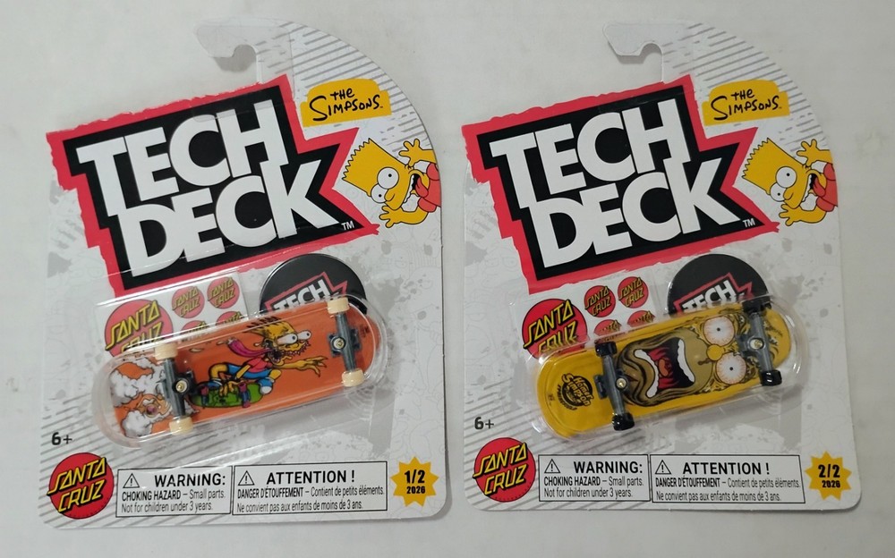 Tech Deck SANTA CRUZ X The Simpsons Homer & Bart 2026 Complete Set (2) – RARE!!!