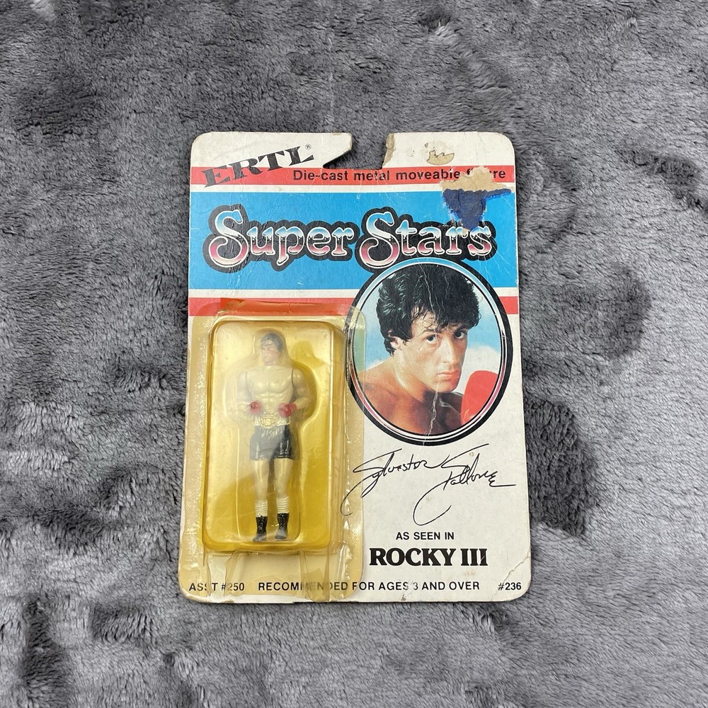 Vintage ERTL Super Stars ROCKY III 3 DieCast Metal 3” Action Figure Die Cast