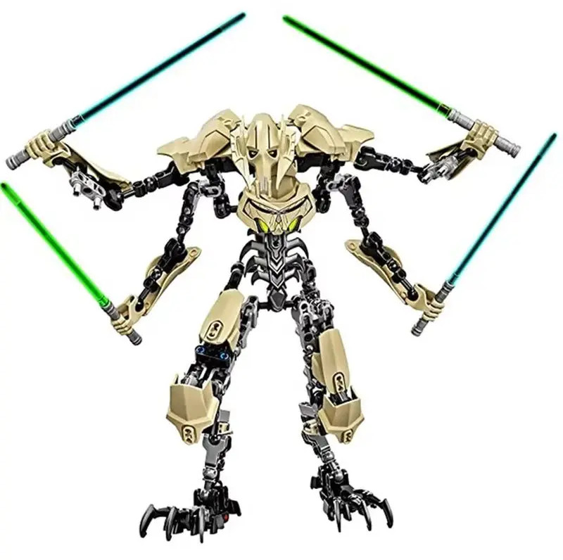 32cm Star General Grievous Action Figure with Lightsaber Building Blocks Toy