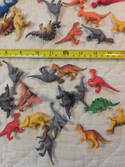 Mixed Dinosaur Toy Figure Lot Of 50 w/ Felt Park Scene Mat