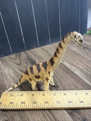Vintage Schleich Brachiosaurus Dinosaur Figure Toy Brown Beige 2002 6.5” F1