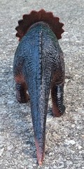Vintage Triceratops Dinosaur Figure Red Black Hard Plastic 1999