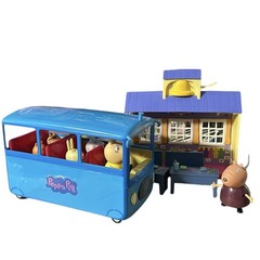 Miss Rabbit Big School Bus + Madam Gazelle School Set, Free Peppa Pig Family Car