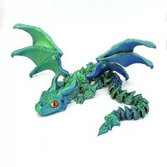 3D Printed Crystal Dragon Flexible Articulated Dragon Fidget Toys Desktop Decor