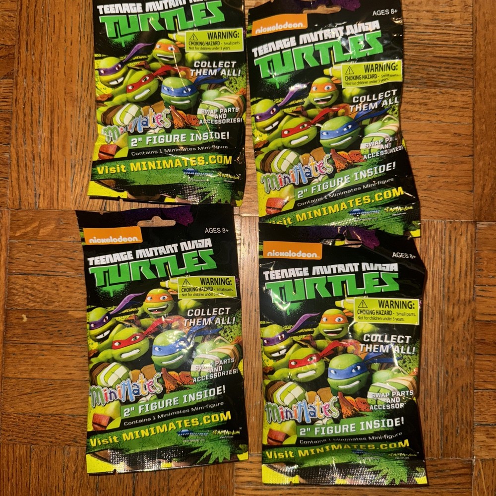 4X Teenage Mutant Ninja Turtles 2″ Minimates Blind Package Pack Figure Lot New