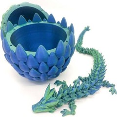 3D Printed Dragon in Egg Full Articulated Dragon Home Office Decor Fidget Toys