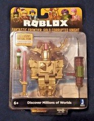 NIB ROBLOX Fantastic Frontier: Gold Corrupted Knight Mini Virtual Item Code