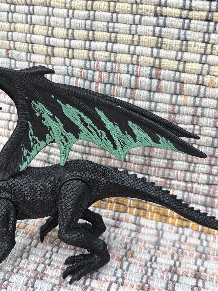 Kid Galaxy Poseable Dragon Action Figures Black & Teal Dragon Fantasy Toy