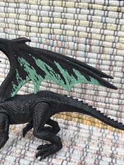 Kid Galaxy Poseable Dragon Action Figures Black & Teal Dragon Fantasy Toy