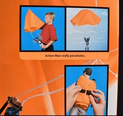 12″ Action Man Sky Diver Parachute 1:6 Hasbro Flocked hair Adventure Team 1999