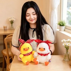 9.1in Big Billed Duck Plush Toy Cute Yellow Duck Soft Stuffed Doll Hairband