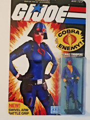 GI JOE CUSTOM FEMALE COBRA RED MASK TROOPER CARDED Action Figure MOC 1980s DECO