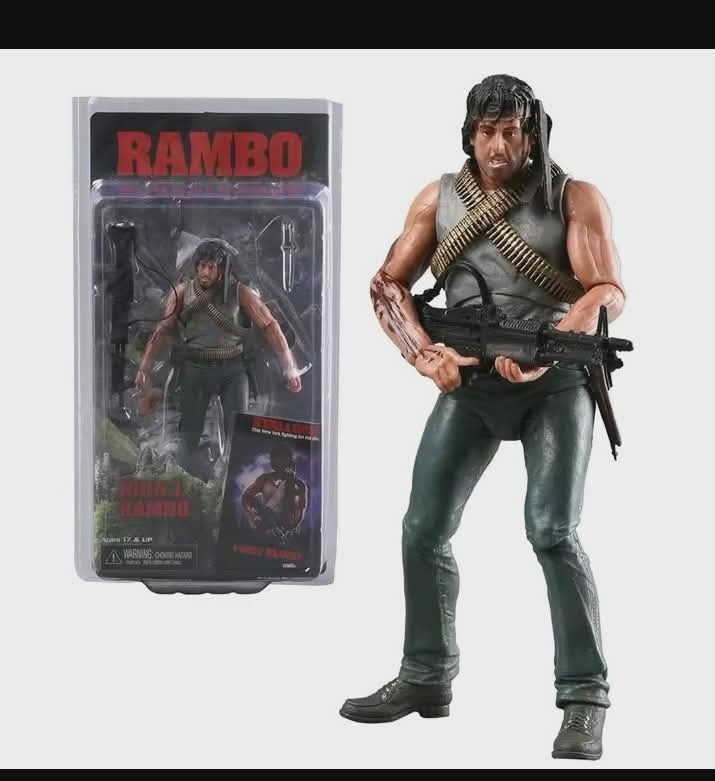 NECA First Blood John J Rambo Action Figure Model Toy Gift WWW