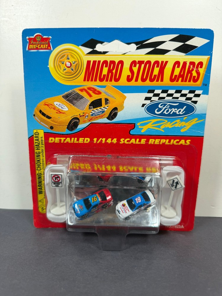 Imperial Die Cast MICRO STOCK CARS Ford Racing 1/144 Vintage 1997 Set