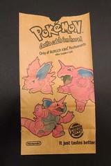 Pokemon Vintage 1999 Burger King Paper Kids Meal Bag Nidoking