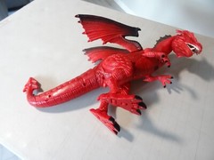 VTG RARE Dragon I Toys Roaring Eyes Light Up Red 19″ in HUGE Dinosaur Dragon