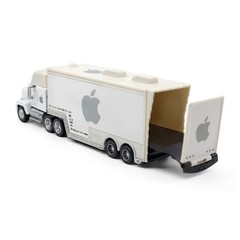 2PCS Disney Pixar Cars White Apple Mack Hauler Truck+Car 1:55 Diecast Toys Gifts