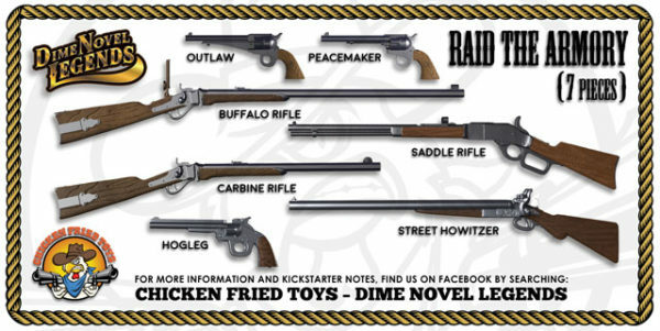 Dime Novel Legends 1:18 scale (4″) Raid The Armory accessory set