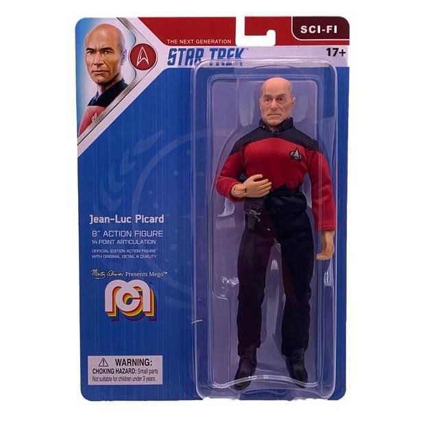 Star Trek Captain Picard Mego 8-Inch Action Figure Sci-Fi Series on card back