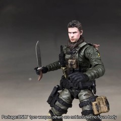 1/18 Metal Machete Knife w sheath Weapon Model For 3.75″ Action Figure