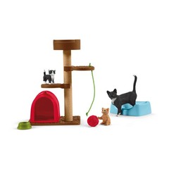 Farm World, Animal Toy Gifts for Kids, Playtime for Cute Cats, 9-piece Set with