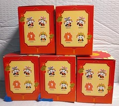 Lot of 5 WenYi Panda 🐼 Goo Luck Is Rolling In Blind Box-Colors Marked On Boxes