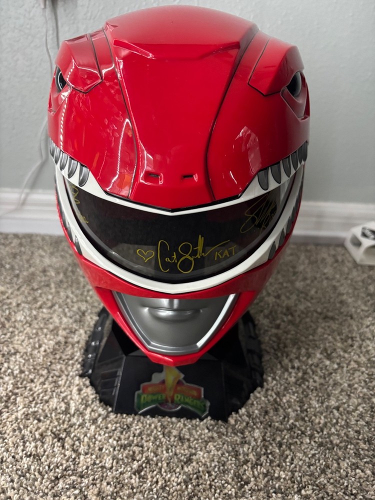 Hasbro Power Rangers Red Ranger Helmet Signed by Steve Cardenas + 2 others