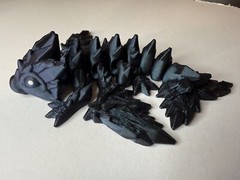 Articulated Baby Crystal Dragon Wyvern 5.5 inch Burnt Titanium
